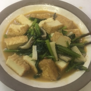 小松菜とエリンギ・厚揚げのピリ辛炒め❣️